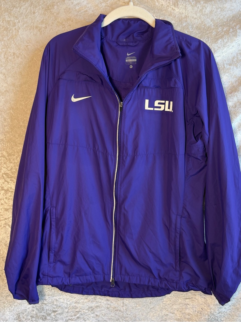 Nike LSU Tigers Purple Full Zip Windbreaker Jacket Size Large NCAA